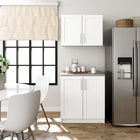 Prepac - Cabinet de rangement mural Elite 32 po avec portes à panneaux, cabinet de garde-manger avec 1 étagère ajustable - Blanc-Les portes en MDF à bords profilés (arrondis) ajoutent un niveau de sophistication