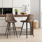 HOMCOM - Tabourets de bar de cuisine hauteur comptoir 27,25 po - brun - paquet de 2-Le repose-pieds inférieur empêche vos jambes de pendre 
