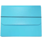 JAM Paper - Mallette de transport pour dossiers épais avec bande élastique - 10 x 1 1/4 x 13 1/4 - Bleu ciel-Étui de transport portefeuille bleu ciel