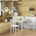 HOMCOM - Table à manger scandinave avec plateau effet bois et pieds épais pour 4-6 personnes - chêne-Couleur : grain de bois de chêne, blanc 