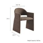 Modway - Talia Tissu rembourré Fauteuil à manger - Mocha-Cadre en bois courbé