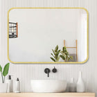 Arcus Home Decor - Miroir rectangulaire Hey Mirro de 30 po x 40 po - Or-Couleur/finition du cadre : Or luxueux métallisé