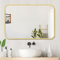 Arcus Home Decor - Miroir rectangulaire Hey Mirro de 30 po x 40 po - Or-Couleur/finition du cadre : Or luxueux métallisé