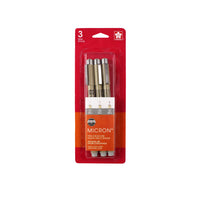 Micron - 50162 Pigma Micron stylos - 01, 05, 10 - gris froid clair - ensemble de 3-Encre pigmentaire de qualité d'archivage