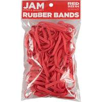 JAM Paper - Élastiques durables - taille 64 - rouges - Paquet de 100-Couleur : rouge | Élastiques élastiques colourés