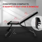 MotionGrey - Banc de musculation ajustable - Banc d’entraînement pliable pour exercices avec haltères - Noir-8