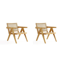 Manhattan Comfort - Hamlet fauteuil d’appoint industry chic 22,64" - nature - lot de 2-Chaise d’appoint en rotin moderne - chic de l’industrie, parfaite pour une utilisation dans le salon. Ensemble de 2