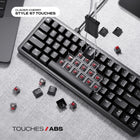 Cybeart - Akula 65 Lite Clavier Gaming Filaire Rgb Compact 65 - Noir-Interrupteurs Cybeart MK XI Gen 1 pré-lubrifiés avec une course d’activation de 1,5 mm et une durabilité de 60 millions de frappes pour une précision rapide. La technologie N-Key Rollover complète avec anti-ghosting à 100 % garantit l’enregistrement précis de chaque frappe
