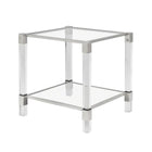 Table d'appoint carrée Plata Import Jacques 21 po - Argent-Design glamour en argent poli