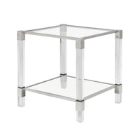 Table d'appoint carrée Plata Import Jacques 21 po - Argent-Design glamour en argent poli