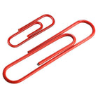 JAM Paper - Paquet combiné de trombones colourés - standard et jumbo - trombones rouges - 1 paquet de 100 et 1 paquet de 75-Quantité : 100 trombones standard et 75 trombones jumbo (175 au total)