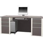 Bestar - Table de retour de la collection Connexion, fini Ardoise et grès-Bord résistant aux chocs de luxe en PVC de 2,5 mm