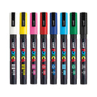 Posca - Marqueurs de peinture à base d'eau - Pointe fine réversible (0,9-1,3 mm) - Couleurs assorties - paquet de 8-L'encre vive et opaque est permanente sur les surfaces poreuses et effaçable sur la plupart des surfaces non poreuses.