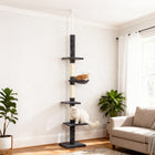 PawHut - arbre à chat 8,5 pi à 5 niveaux, centre d’activités pour chat, gris foncé-Coussin moelleux à l’extérieur pour que votre animal soit douillet et confortable 