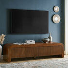 Modway - Waterflute 68 po cannelé Meuble TV, Noyer-Portes à pousser pour ouvrir