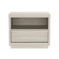 Manhattan Comfort - Table de nuit contemporaine Navis 26" à 1 tiroir - Chêne blanchi-La finition aspect bois offre une apparence chaleureuse et naturelle prisée dans la conception de meubles modernes