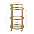 Hudson&Canal - Chariot de bar rond Hause 21"W - Laiton-8
