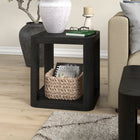 Hudson&Canal - Table d'appoint carrée Stellan 20 po de largeur - Grain noir-Nettoyer avec un chiffon doux et sec, sans produits chimiques agressifs ni produits de nettoyage abrasifs