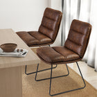 Chaises de salle de réunion rembourrées Homy Casa - - Lot de 2, simili-cuir suédé brun vieilli-Dimensions de l’article : 51 x 68 x 89 cm, capacité de 250 lb.