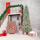 HOMCOM - Sapin de Noël enneigé pré-illuminé 9' avec lumières - vert-Les branches floquées de neige donnent une ambiance hivernale à votre maison 