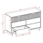 Manhattan Comfort Granville Modern Chest and Double Dresser Set - Light Grey-Horizontal Glam Drawer Handles Made of Steel with a Gold Finish.
