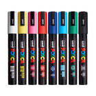 Posca - Marqueurs de peinture à base d'eau - Pointe moyenne réversible (1,8-2,5 mm) - Couleurs assorties - paquet de 8-L'encre vive et opaque est permanente sur les surfaces poreuses et effaçable sur la plupart des surfaces non poreuses.