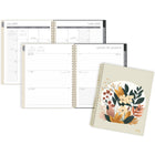 Mead - Agenda scolaire hebdomadaire/mensuel cercle floral artisanal 2025-2026 - 11 po H x 8 1/2 po l - multicoloure - bilingue-Reliure à double spirale