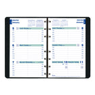 Blueline - 2026 Agenda hebdomadaire Essential avec index - 8 po x 5 po - Noir - Bilingue-Reliure spirale double avec couverture souple aspect lézard