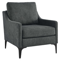 Modway - Corland Tissu rembourré Fauteuil - Charbon de bois-Fauteuil moderne du milieu du siècle