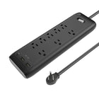 BlueDiamond - Parasurtenseur à 8 prises avec USB-C/USB-A - Cordon de 8' - Noir-8 Prises CA : 8 prises CA fournissant une puissance totale pouvant atteindre 1800 W