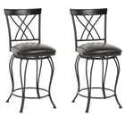 Homy Casa - Tabourets de bar pivotants industriels Homy Casa de 26 po de hauteur de comptoir - Ensemble de 2 - avec similicuir noir pour îlot-Design Élégant : Dispose d'un dossier décoratif avec un motif stylé, ajoutant une touche de sophistication à tout espace.