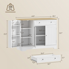 HOMCOM - Buffet moderne avec plateau effet bois et étagères de rangement multiples - blanc-MDF de qualité avec surface traitée pour un nettoyage facile 
