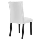 Modway - Duchess Bouton touffé Tissu Chaise à manger - Blanc-Capacité de poids de la chaise : 286 lb.