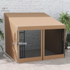 Outsunny - Pergola gazebo mural 10 pi l x 10 pi L avec rideaux et moustiquaires - kaki-Équipé de trous de drainage pratiques