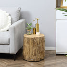 HOMCOM - Table d’appoint aspect béton - brun naturel-Équipé de quatre patins de pied réglables pour assurer l’équilibre sur toute surface 