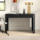 Hudson&Canal - Bureau rectangulaire cannelé Palmera 47,5 po de large, finition grain noir-Caractéristiques assemblage facile