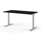 Humanscale - Table assis-debout eFloat Go 2.0 - 30 po x 58 po - surface stratifiée noire/piètement argenté-Une technologie anticollision à accéléromètre empêche tout contact accidentel avec des objets lors du réglage vertical