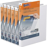 Reliure à anneaux View QuickFitMD 1 po AD-blanc, Paquet de 6-Vue en anneau rond, blanc, capacité de 200 feuilles, 1"