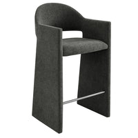 Modway - Talia 41 pouces Tissu rembourré Tabouret de bar - Fusain-Tissu rembourré