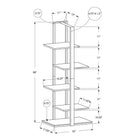 Monarch Specialties - 7233 60 po H Etagere - Blanc/Metal Argent-Conception en zigzag asymétrique à la pointe de la mode