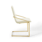 Modway - Pitch Performance Velvet Fauteuil à manger Ensemble de 2 - Ivoire d’or-Siège rembourré en mousse