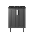Modway - Augusta 24" Vanette de salle de bain - Gris Noir-Assemblée requise