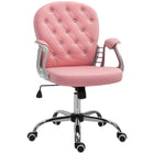 Vinsetto - Chaise d’ordinateur pivotante à 360-degrés - rose-Le similicuir est luxueux et facile d’entretien