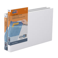 Reliure de présentation en suède, anneaux en D, 11 po x 17 po, 1 po, blanc-Reliure de présentation durable grand format antimicrobienne à anneaux en D blocables robustes