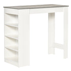 HOMCOM - Table de bar avec 4 étagères de rangement - gris-L'étagère à 4 niveaux offre un espace de rangement généreux pour garder les objets à portée de main 