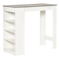 HOMCOM - Table de bar avec 4 étagères de rangement - gris-L'étagère à 4 niveaux offre un espace de rangement généreux pour garder les objets à portée de main 