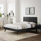 Modway - Marlee Bois Lit à plateforme queen avec pieds écartés, Noir-Rubberwood Legs