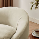 Modway - Sadie Slipcover Mélange de lin Chaise d’accent ronde - Lin-Soutien à ressort