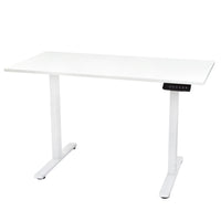 Ezywork - Bureau assis-debout électrique à double moteur et hauteur réglable - Structure et plateau blancs-Électrique avec DOUBLE MOTEUR