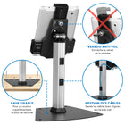 Mount-It ! - MI-3785 Support universel pour tablettes avec serrure-Les caméras avant et arrière sont accessibles